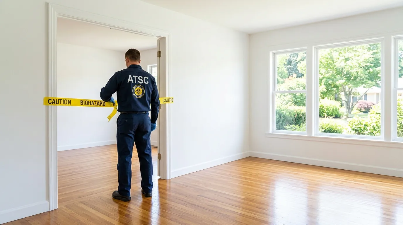 Certified biohazard cleanup crew performing Decomposition Cleanup in Brecksville